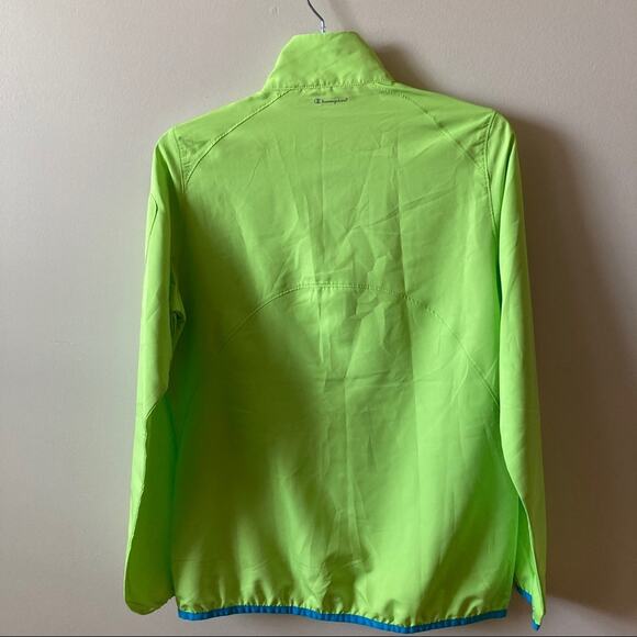 Champion Neon Windbreaker Jacket Green / Blue Size Small - Picture 2 of 11